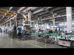 สายการบรรจุอัตโนมัติสำหรับถังขนาด 10 ลิตร สำหรับชิ้นส่วนพลาสติก - โหลดอัตโนมัติ, ชั่งน้ำหนัก, ปิดฝา