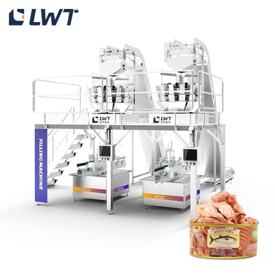 เครื่องบรรจุทูน่าอัตโนมัติพร้อมระบบควบคุม PLC 20-40 ขวด/นาที